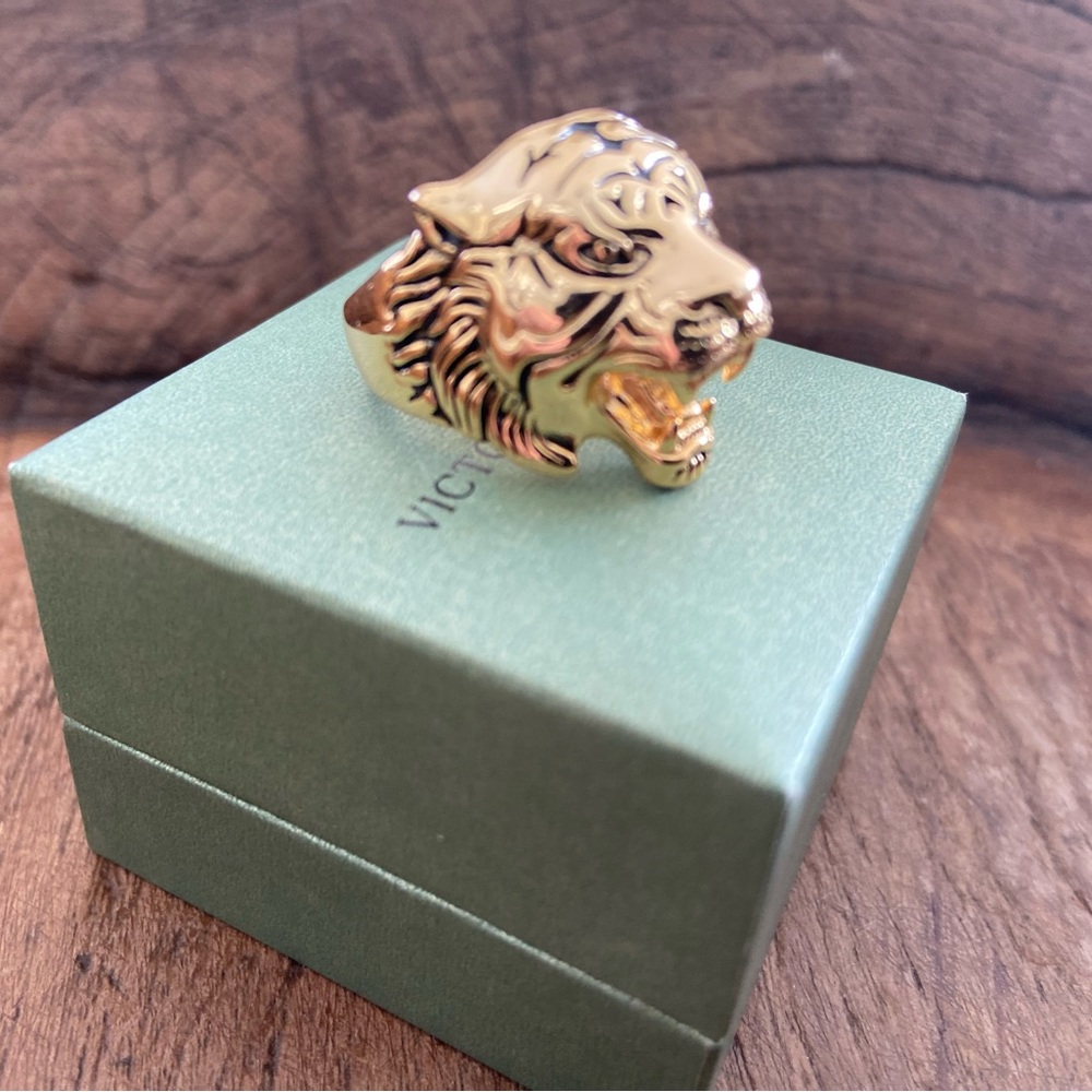 Victoria Emerson Golden Tiger Head Ring